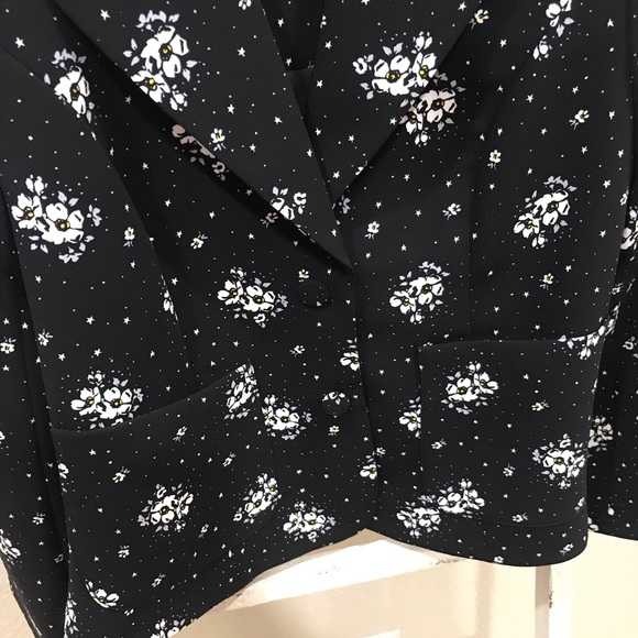 Cinq a Sept Stardust Onyx Black Floral Blazer - Picture 6 of 8